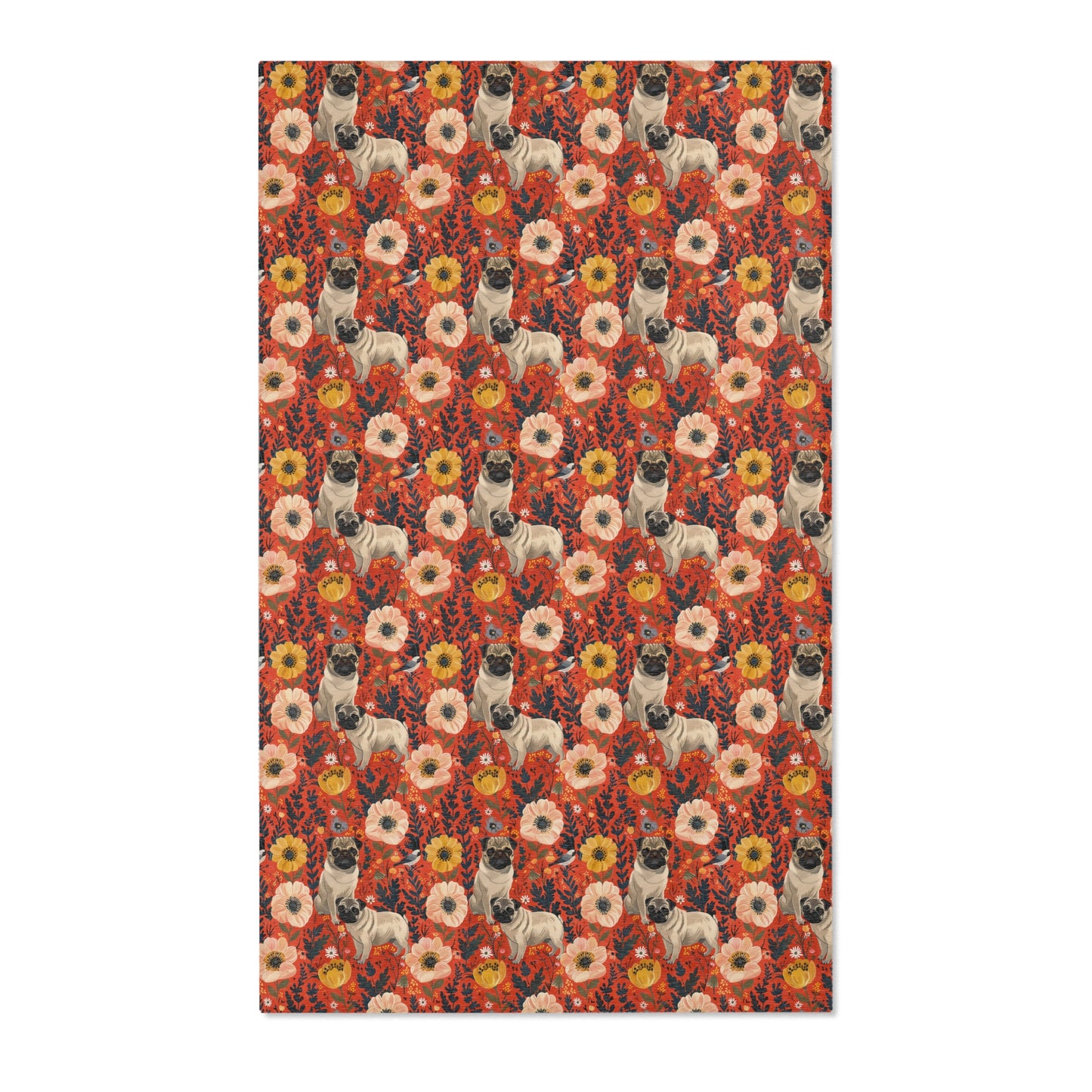 Pugs and Poppies Heritage Rug