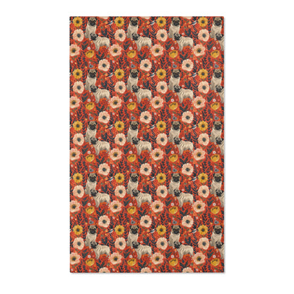 Pugs and Poppies Heritage Rug