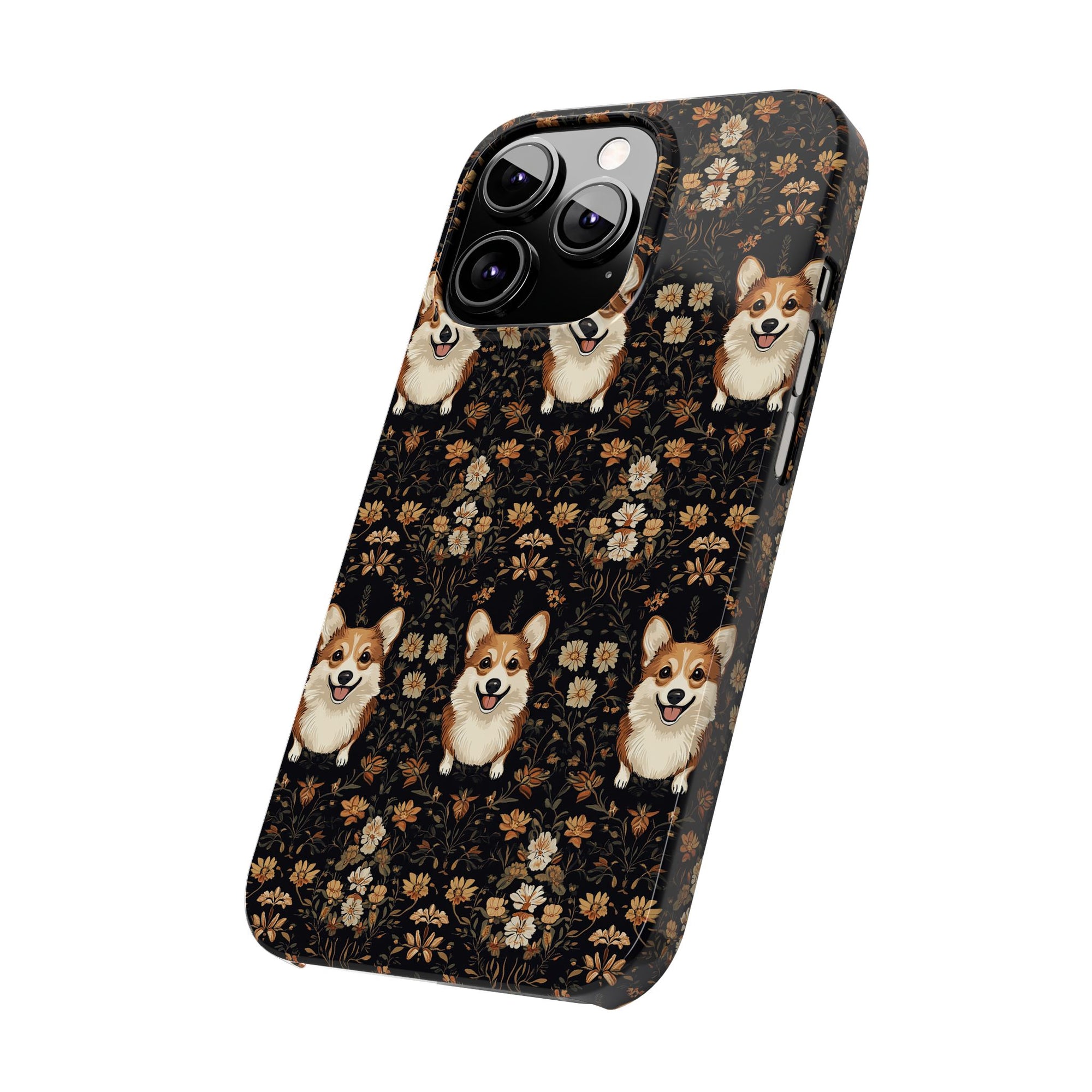 Nighttime Corgi Glow Stride Slim Phone Cases