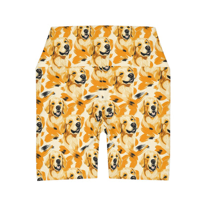 Golden Glitz 'n Glamour Woofwear High Waisted Yoga Shorts