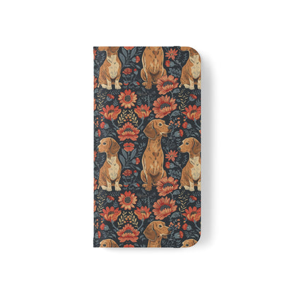 Floral Pawsome Dachsund Delight Flip Cases