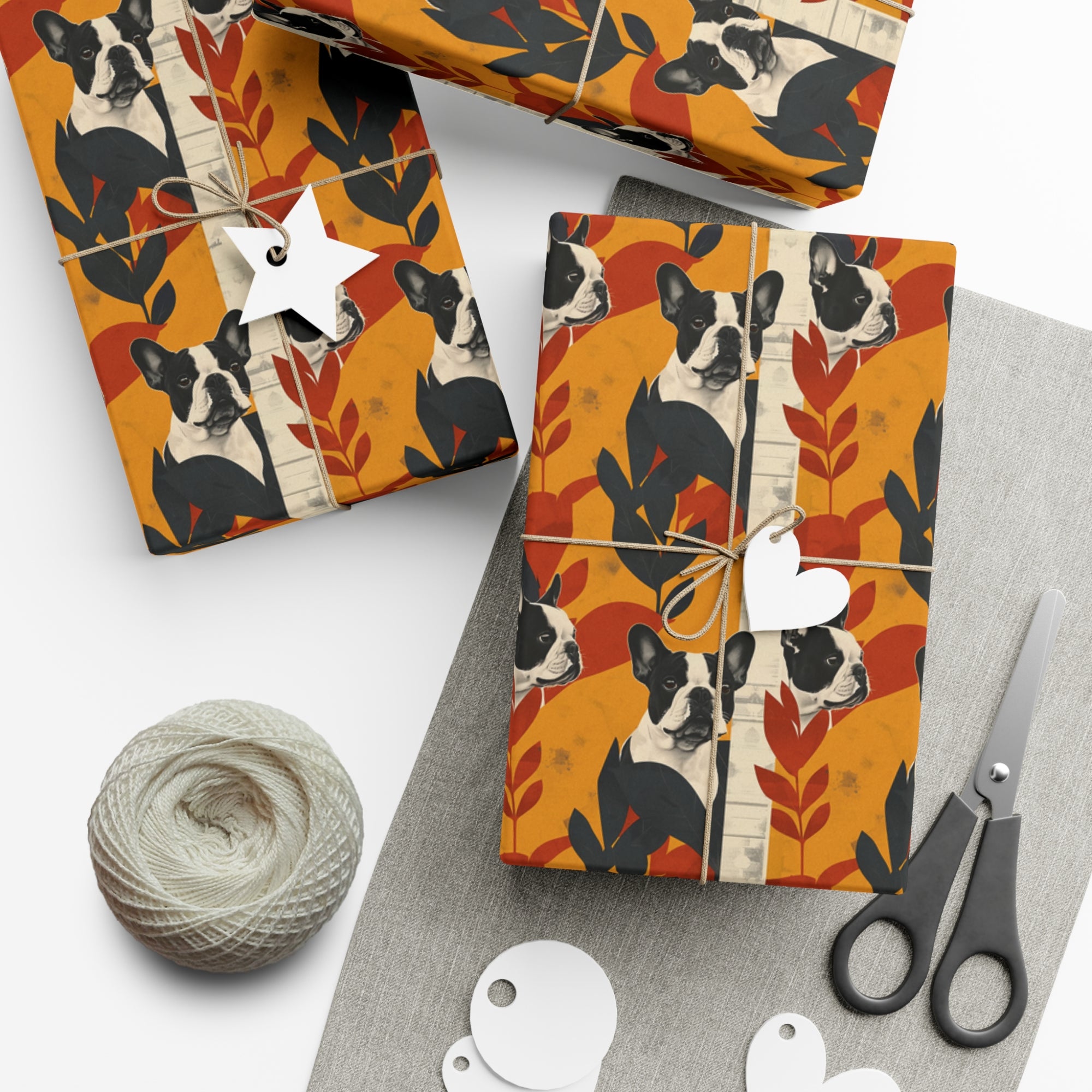 Chic Frenchie Charm Gift Wrap Papers