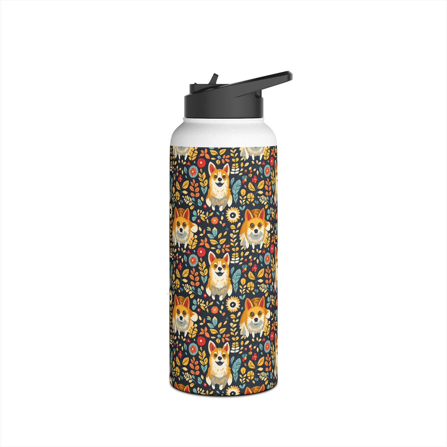 Corgi Rainbow Vine Dream Stainless Steel Water Bottle