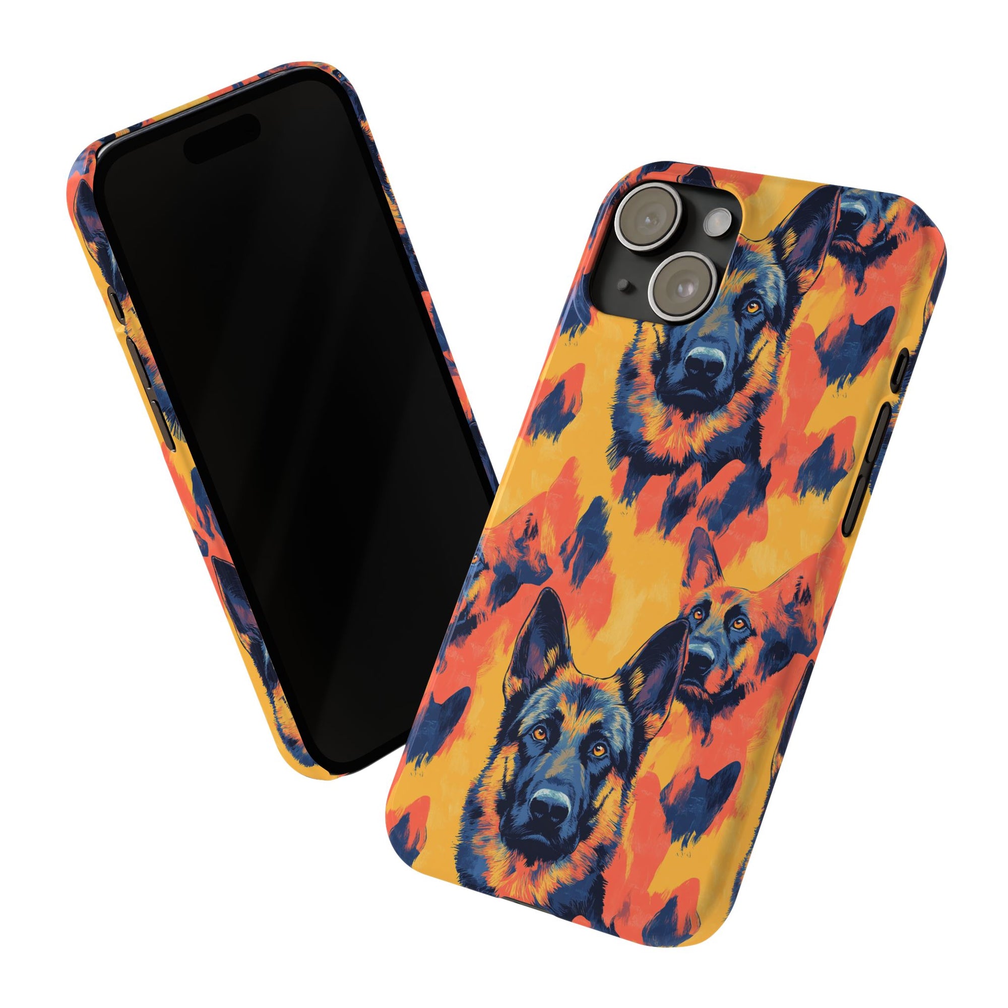 Impressionistic German Shepherds Slim Phone Cases