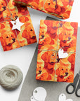 Golden Glamour Paws Gift Wrap Papers