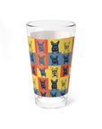 Frenchie Pop Art Pawfection Grid Mixing Glass, 16oz