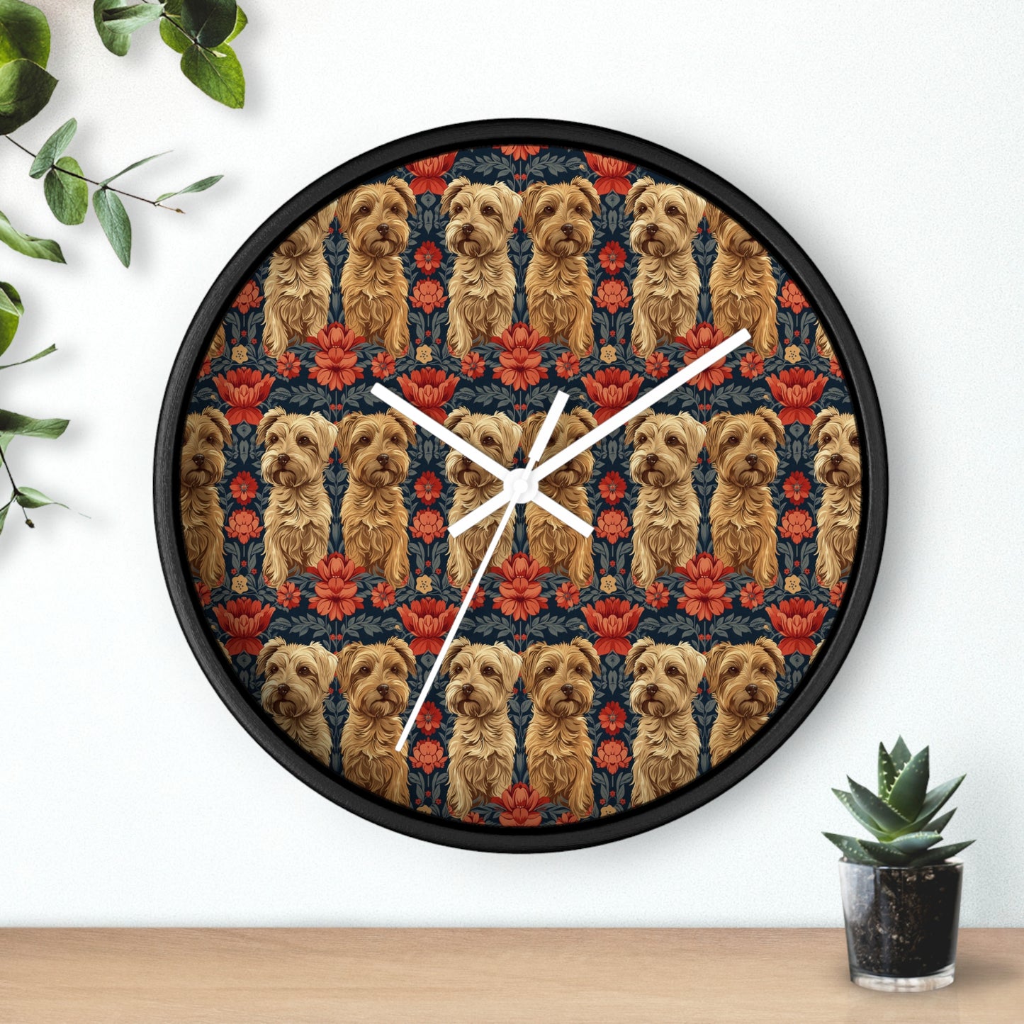 Yorkie Charm Twins Wall Clock