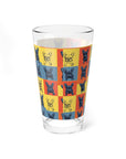 Frenchie Pop Art Pawfection Grid Mixing Glass, 16oz