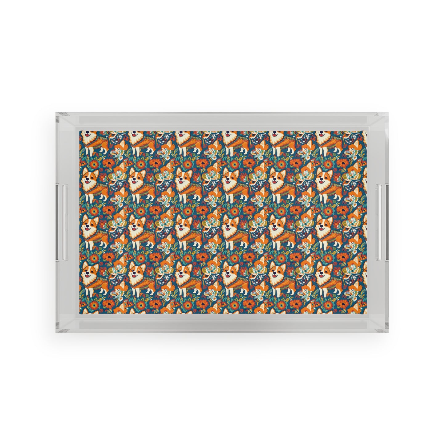 Corgi Carnival Couture Acrylic Serving Tray