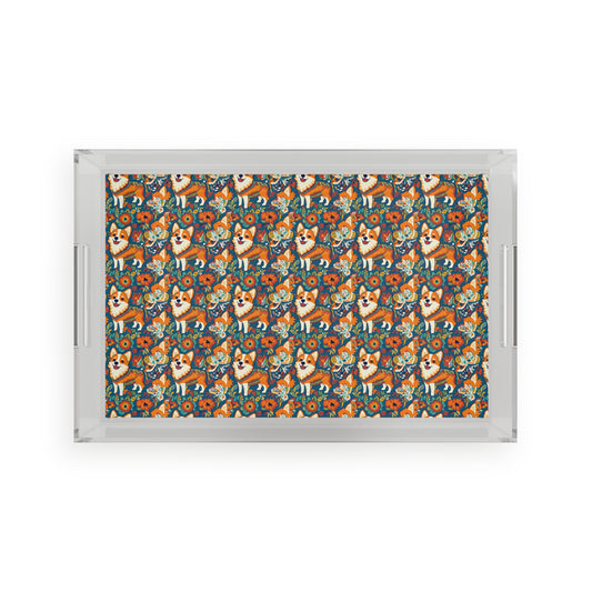 Corgi Carnival Couture Acrylic Serving Tray