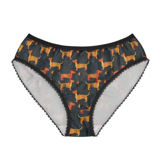 Dapper Dachshund Noir Glow Women's Briefs