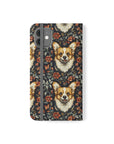 Floofy Corgi Blossom Blast Flip Cases