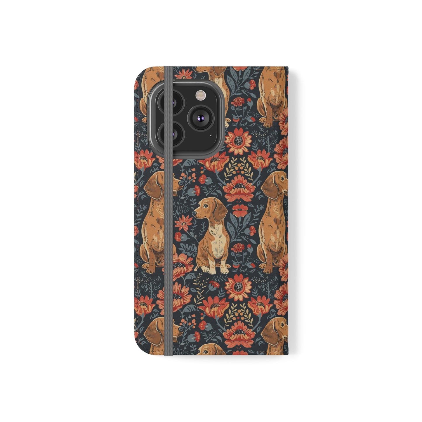 Floral Pawsome Dachsund Delight Flip Cases