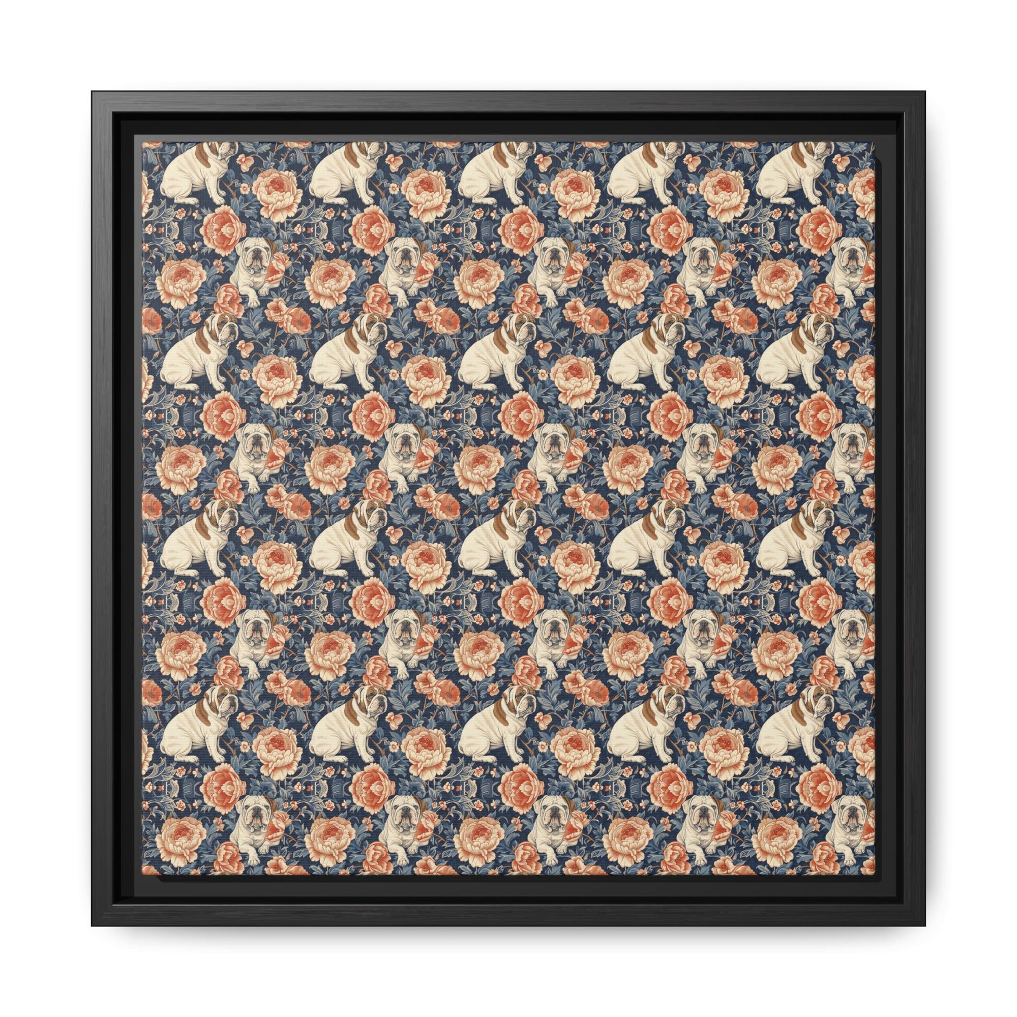 Blooming Bulldog Beauty Matte Canvas, Framed