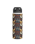 Floofy Corgi Blossom Blast Stainless Steel Water Bottle