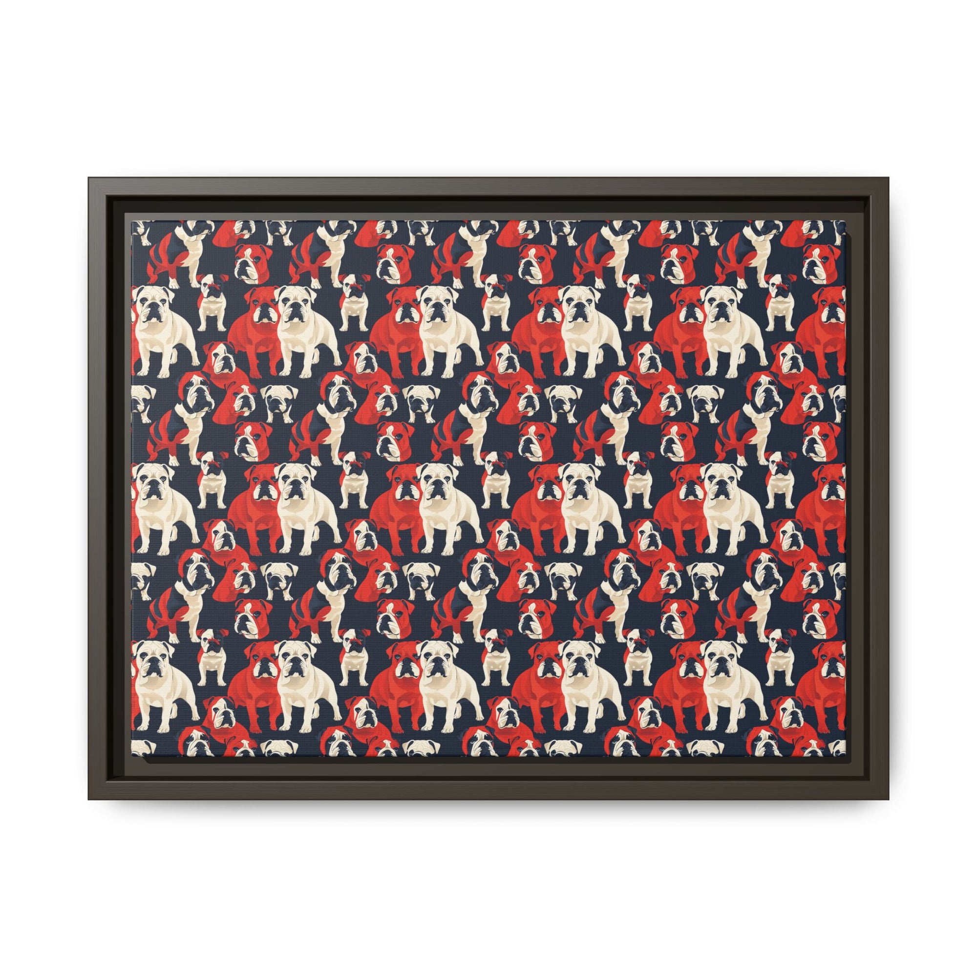 Bulldoggy Bliss Chomper Matte Canvas, Framed