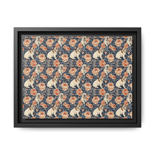 Blooming Bulldog Beauty Matte Canvas, Framed