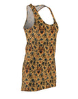 Autumnal German Shepherd Glamour Women's Racerback Dress