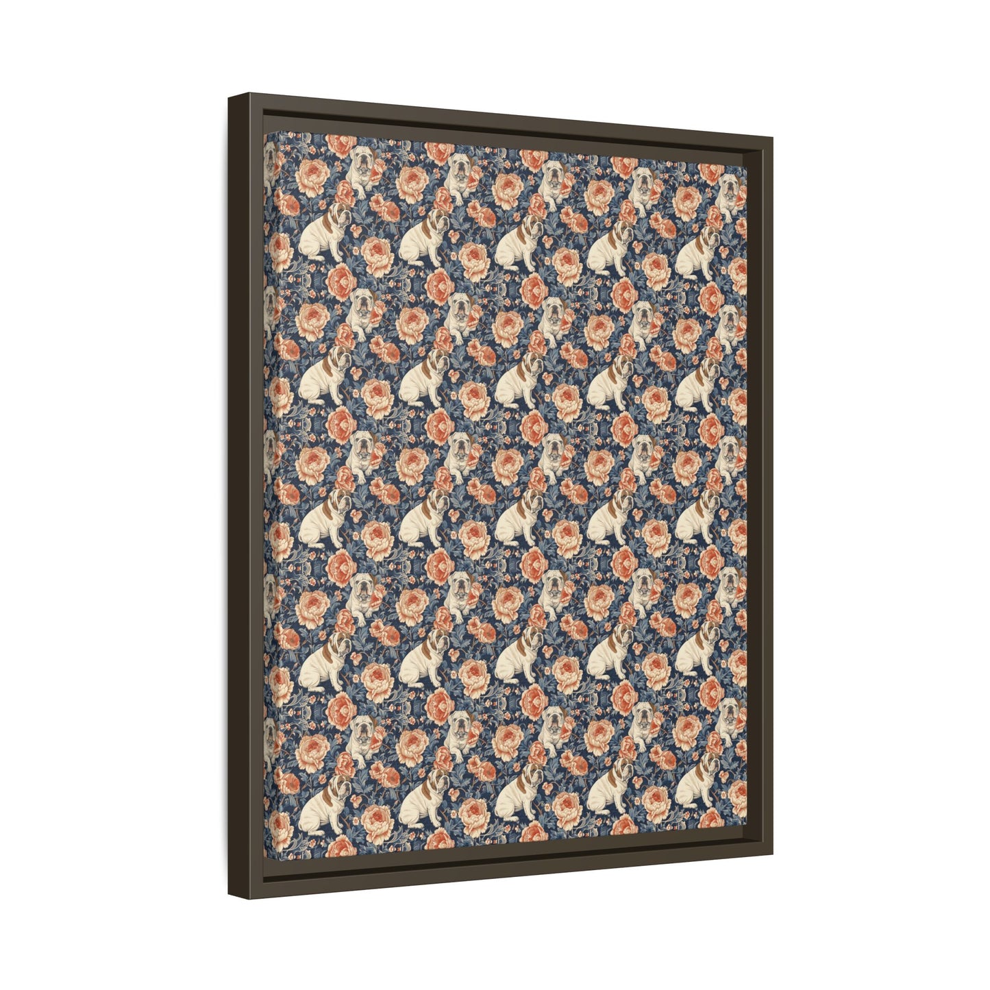 Blooming Bulldog Beauty Matte Canvas, Framed