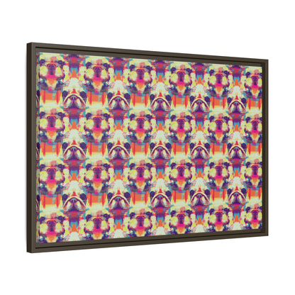 Glitchy Bulldog Blitz Matte Canvas, Framed