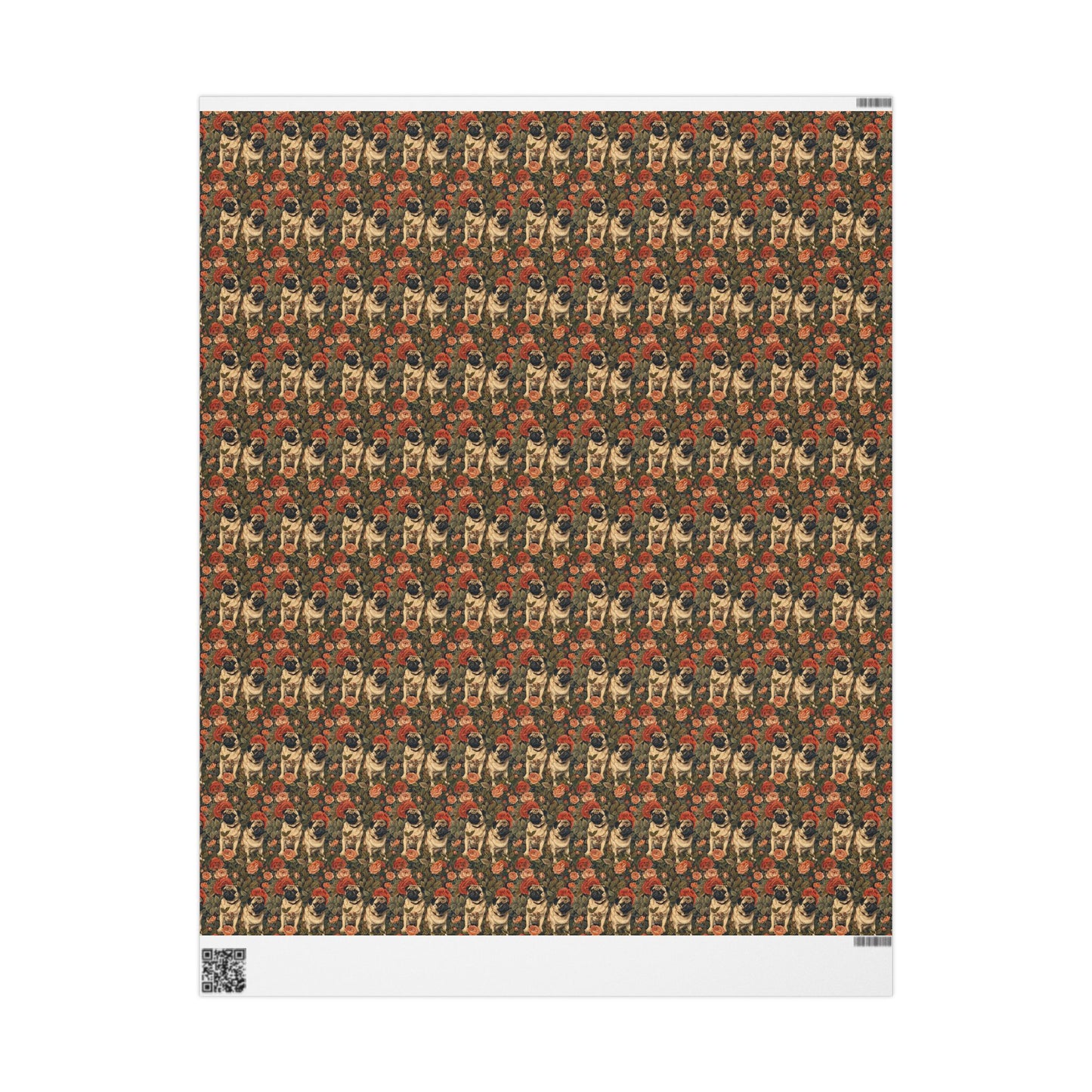 Blooming Pug Paradise Wrapping Paper