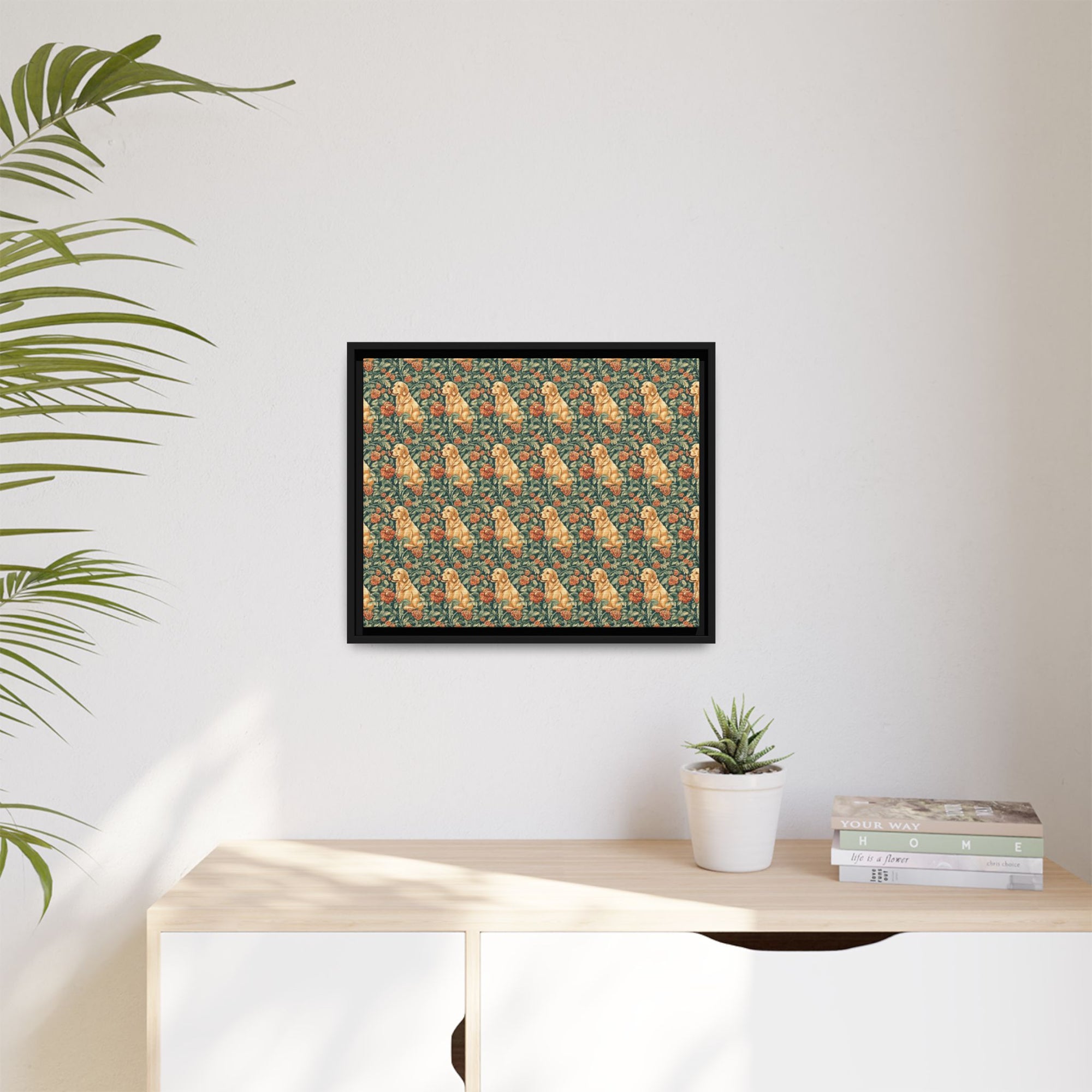 Blooming Goldie Glam Matte Canvas, Framed