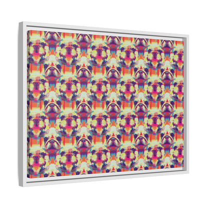 Glitchy Bulldog Blitz Matte Canvas, Framed