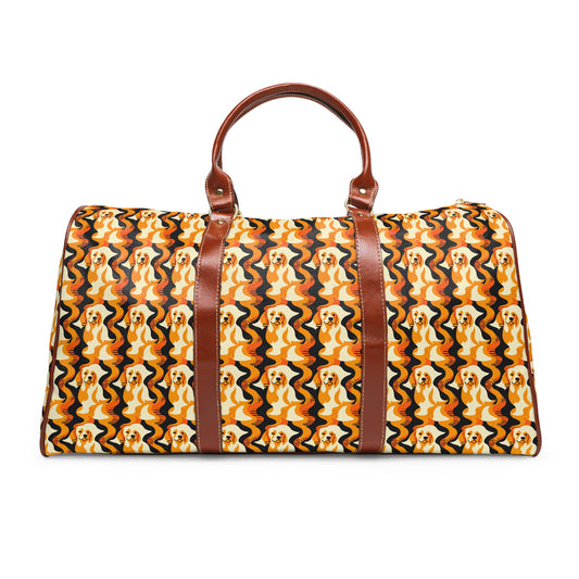 Golden Woof Abstract Glamour Waterproof Travel Bag