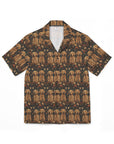 Fanciful Golden Paradise Blossom Men's Hawaiian Camp Shirt