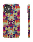 Glitchy Bulldog Blitz Slim Phone Cases