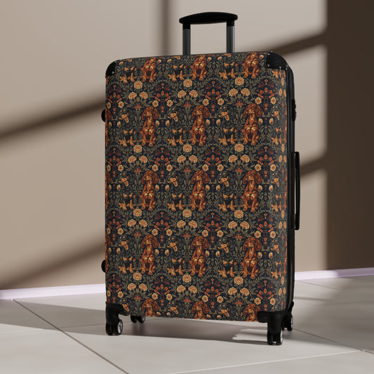 Dapper Dachshund Embroidery Elegance Suitcase