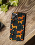 Dapper Dachshund Noir Glow Slim Phone Cases