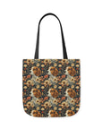 Beagle Blossoms Canvas Tote Bag