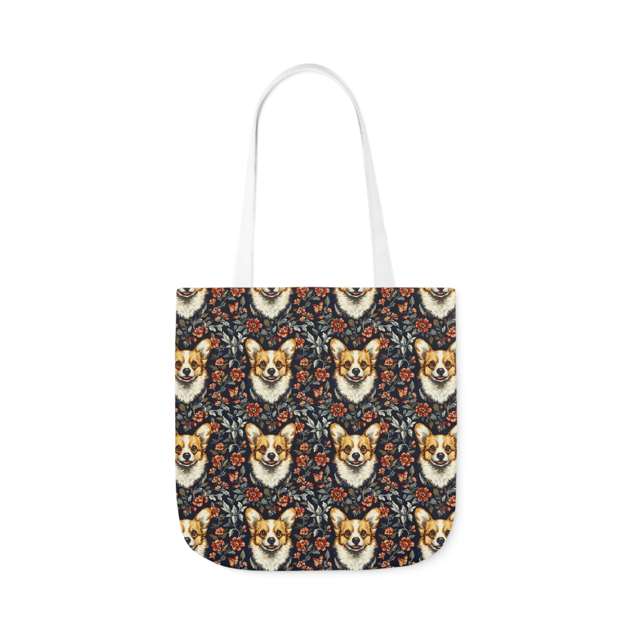 Floofy Corgi Blossom Blast Canvas Tote Bag