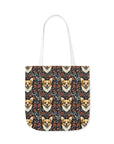 Floofy Corgi Blossom Blast Canvas Tote Bag