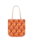 Golden Glamour Paws Canvas Tote Bag