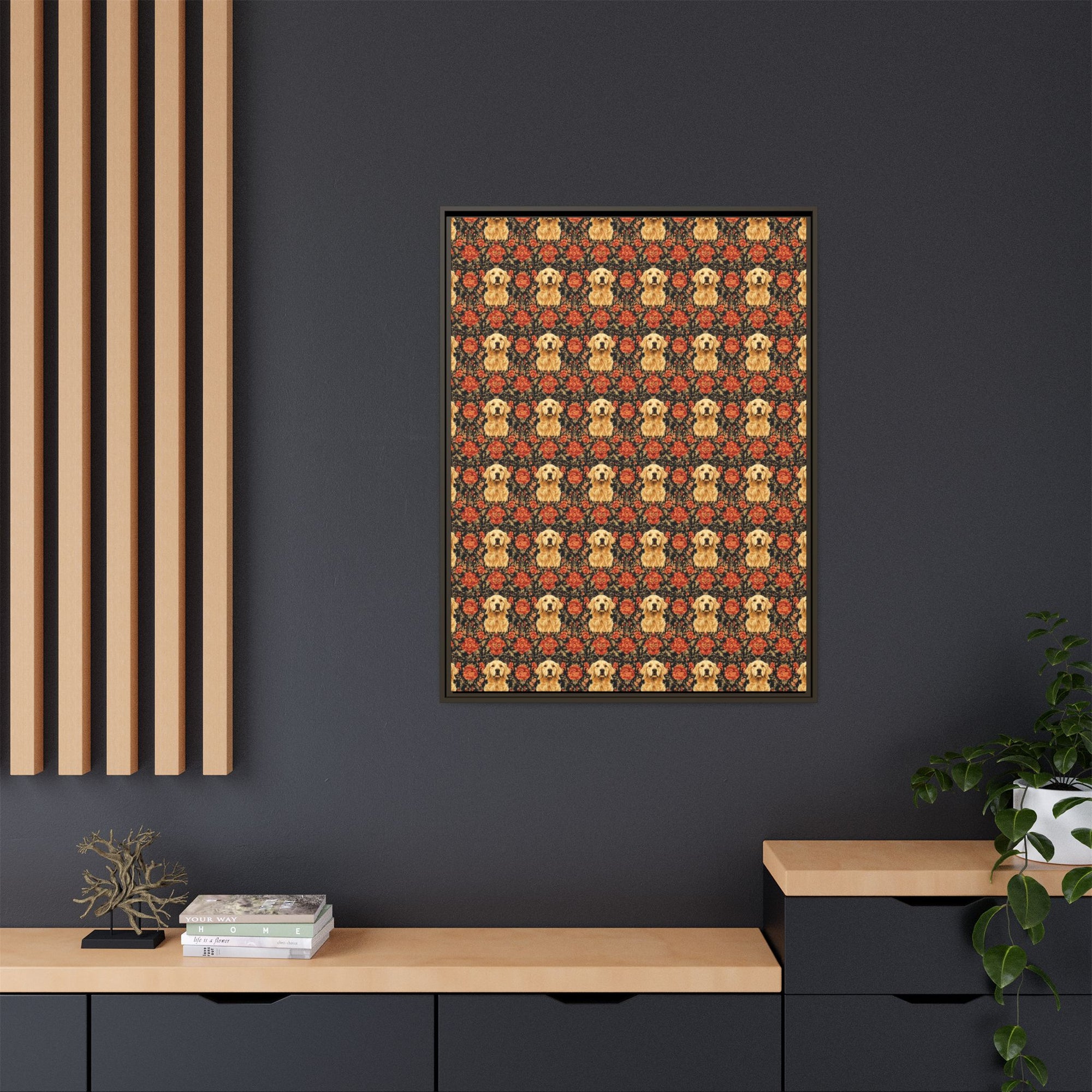 Golden Pawsatronic Tapestry Matte Canvas, Framed