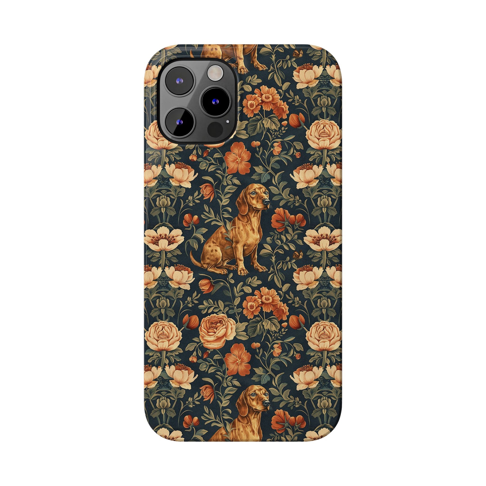 Dazzling Dachsund Blossoms &amp; Foliage Slim Phone Cases