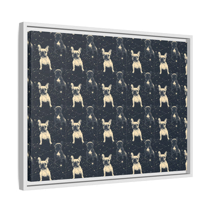 Frenchie Celestial Soar Matte Canvas, Framed