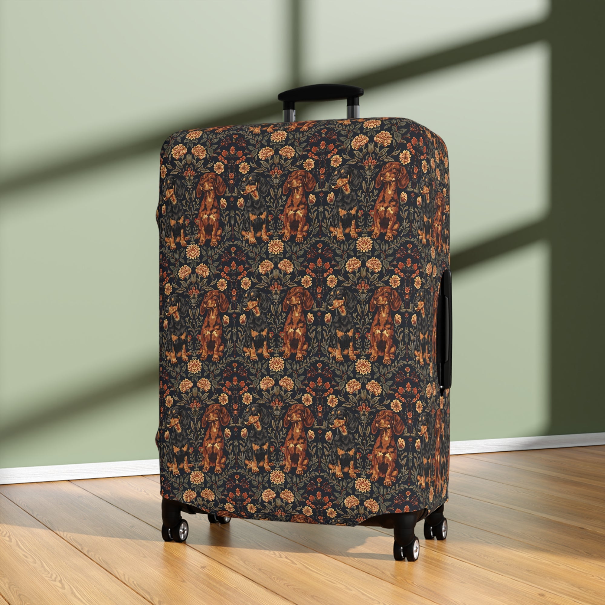 Dapper Dachshund Embroidery Elegance Luggage Cover