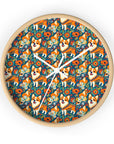 Corgi Carnival Couture Wall Clock