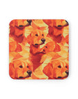 Golden Glamour Paws Cork Back Coaster