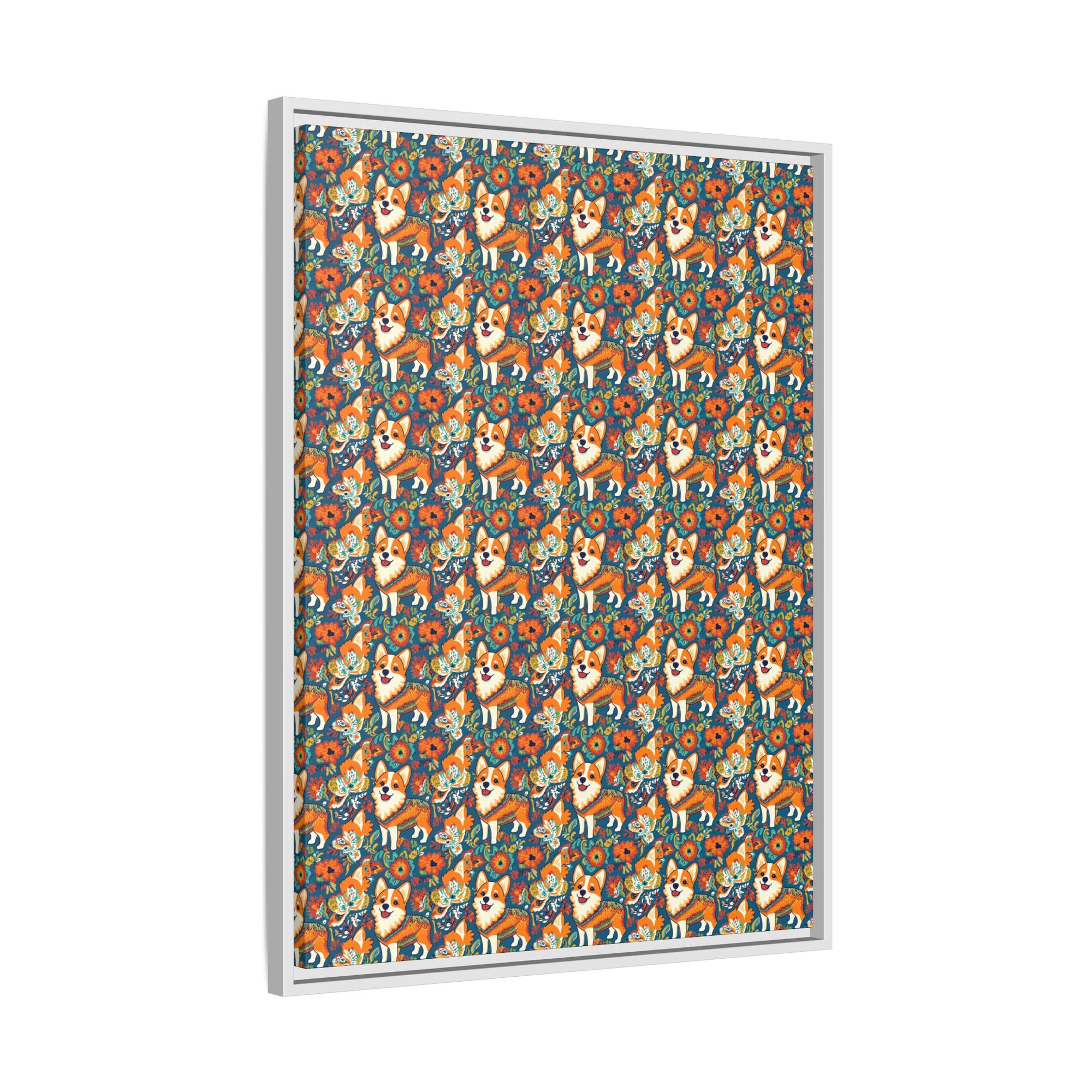 Corgi Carnival Couture Matte Canvas, Framed