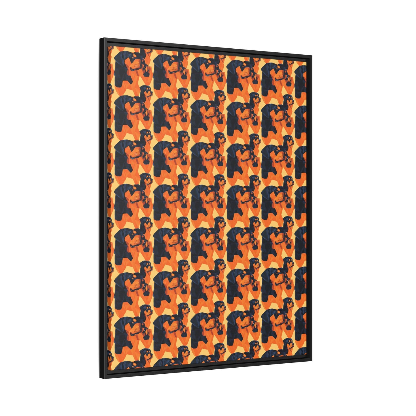 Rottweiler Chic Pawsitivity Matte Canvas, Framed