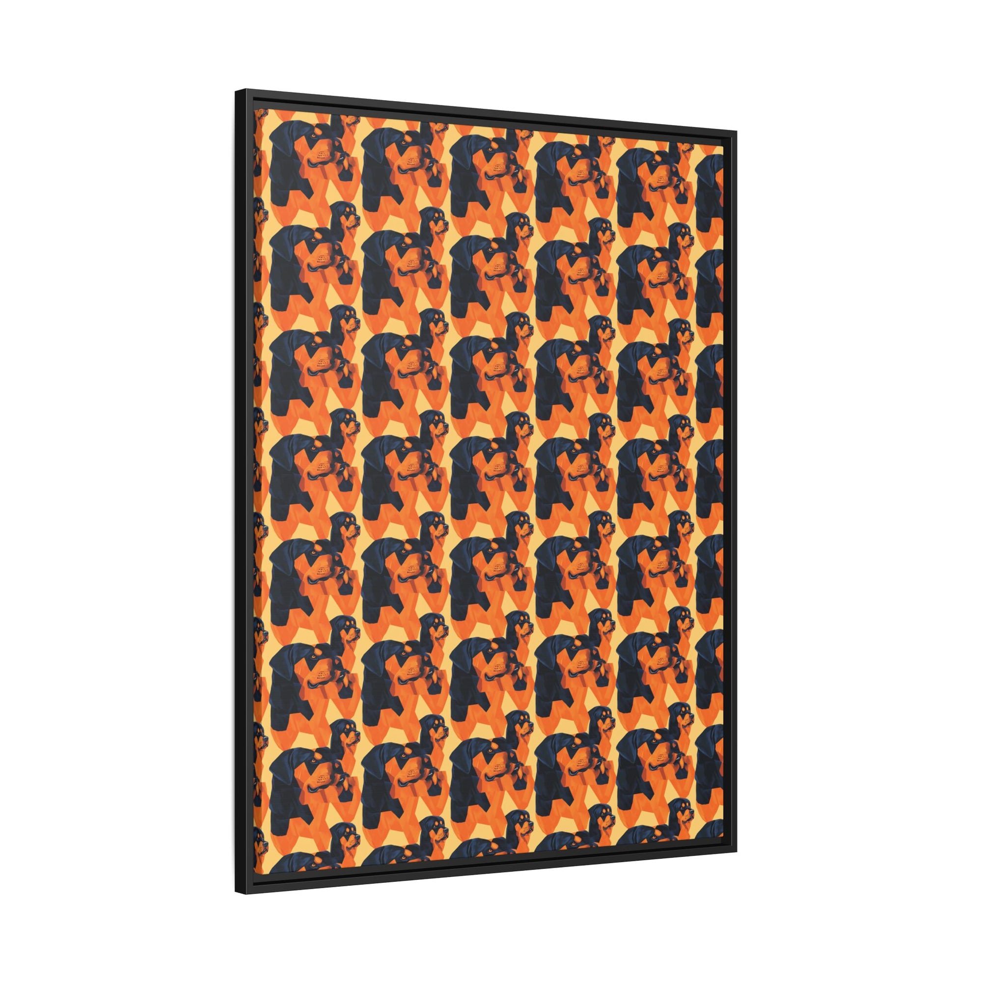 Rottweiler Chic Pawsitivity Matte Canvas, Framed