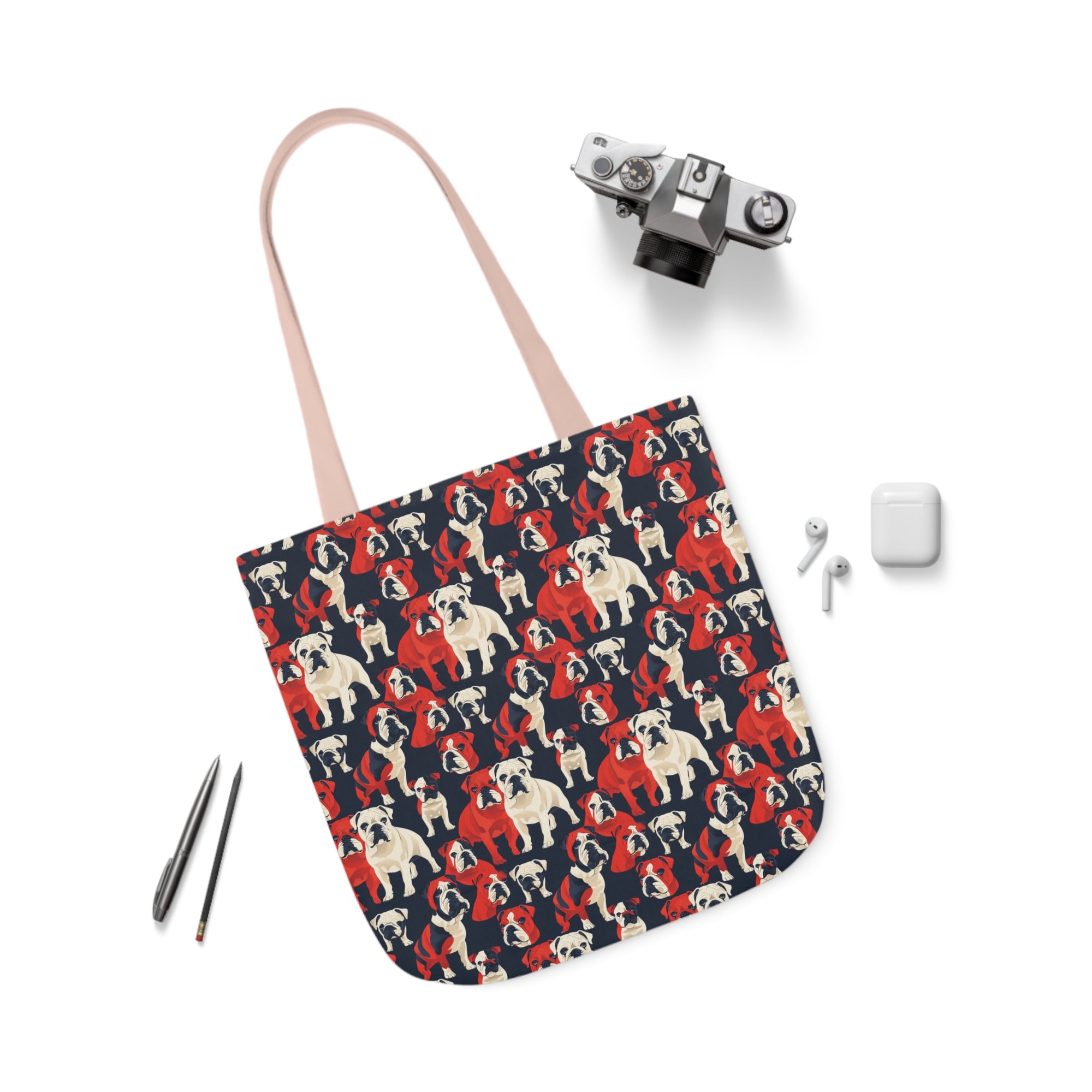 Bulldoggy Bliss Chomper Canvas Tote Bag