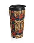 Yorkie Charm Twins Stainless Steel Travel Mug