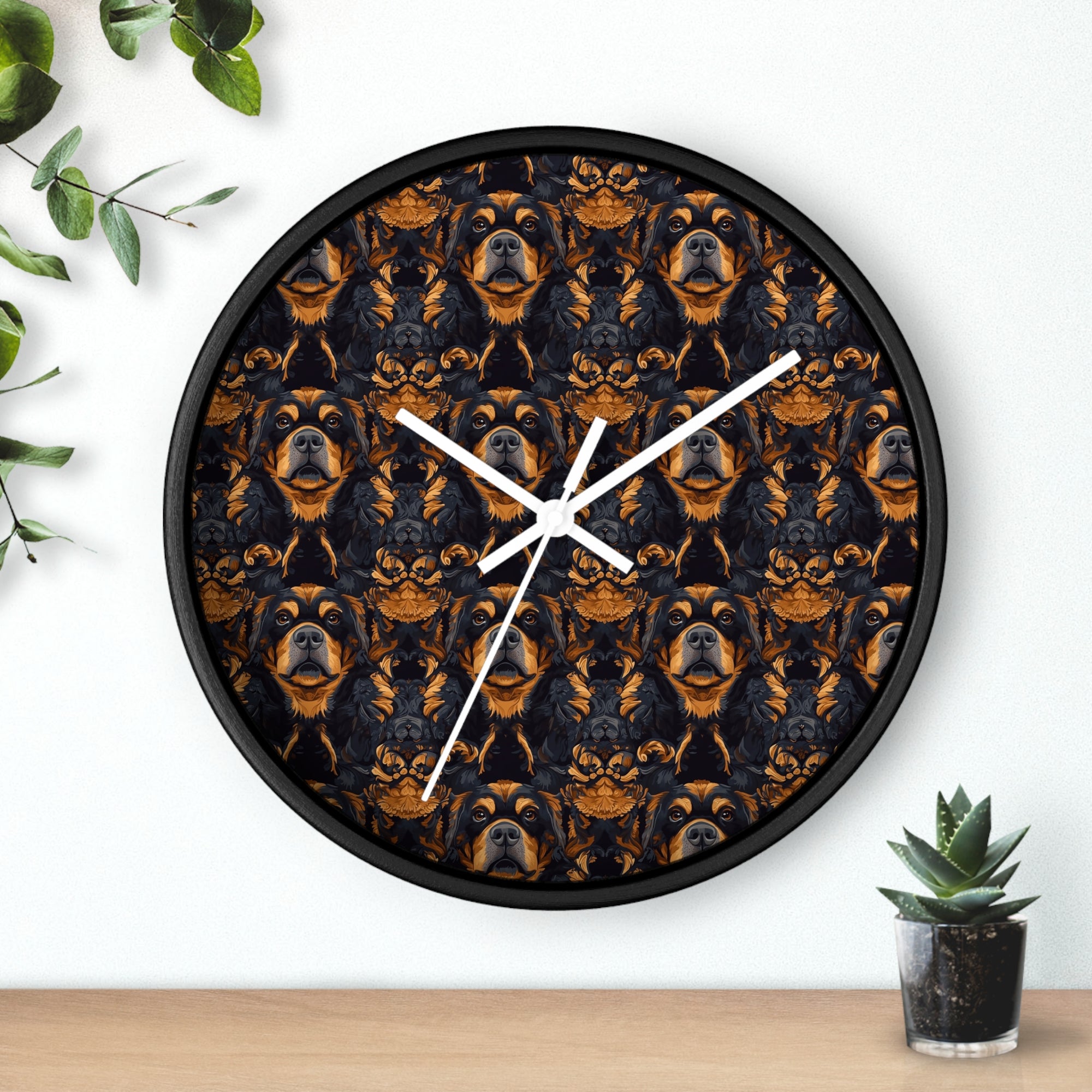 Modern Rottweiler Royalty Wall Clock