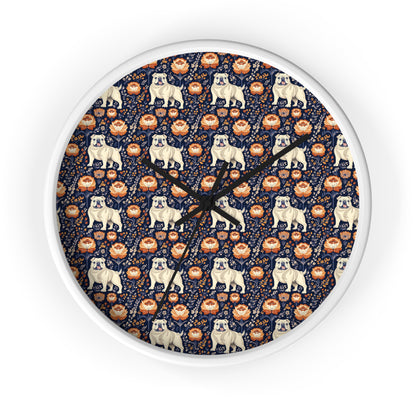 Bulldog Blossom Bonanza Wall Clock