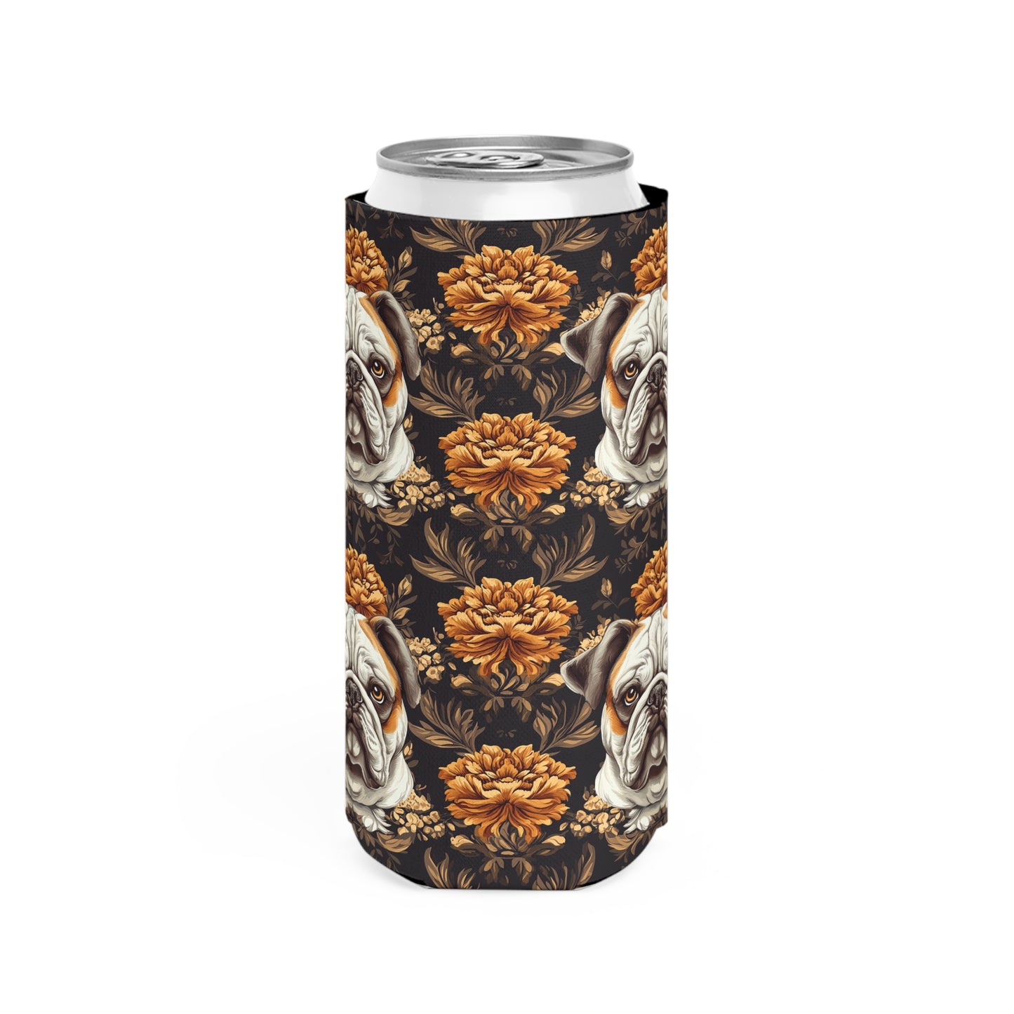 Bloomingly Bulldogistic Bouquet Slim Can Cooler